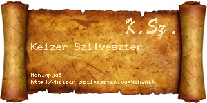 Keizer Szilveszter névjegykártya